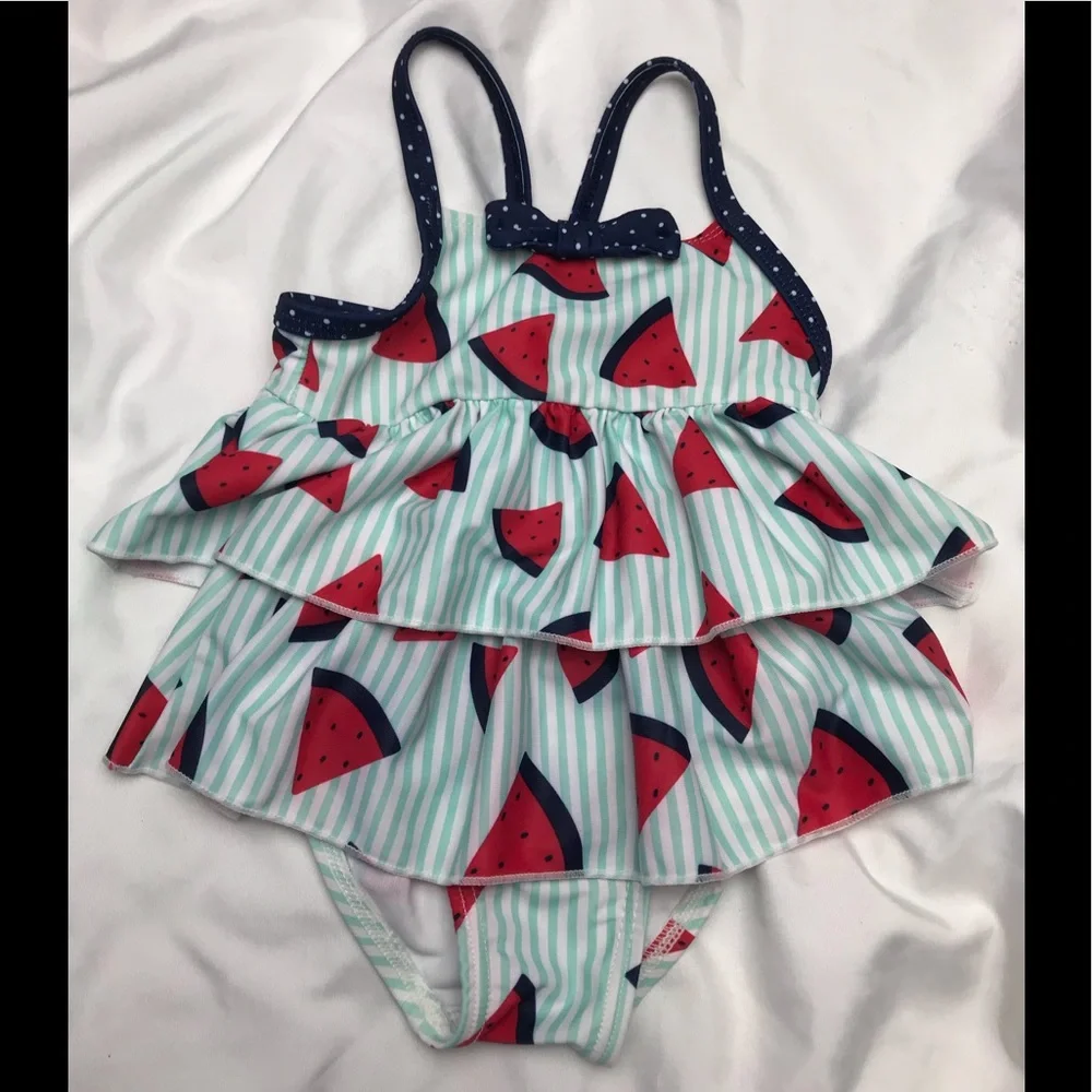Girls swimsuits 3-6 months flamingos & watermelon